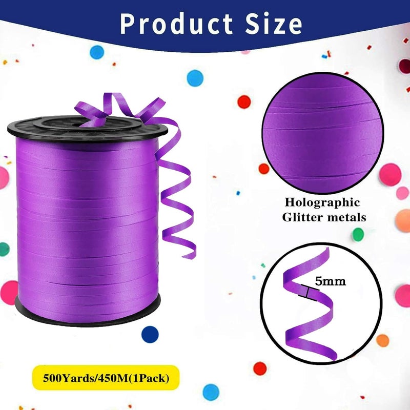 WFAUIBR 500 Yard Premium Dark Purple Curling Ribbon Balloon String,3/16" for Gift Wrapping, Balloon Ribbon,Party Birthday Wedding Decoration,Art Crafts,Florist Flowe - Image 2